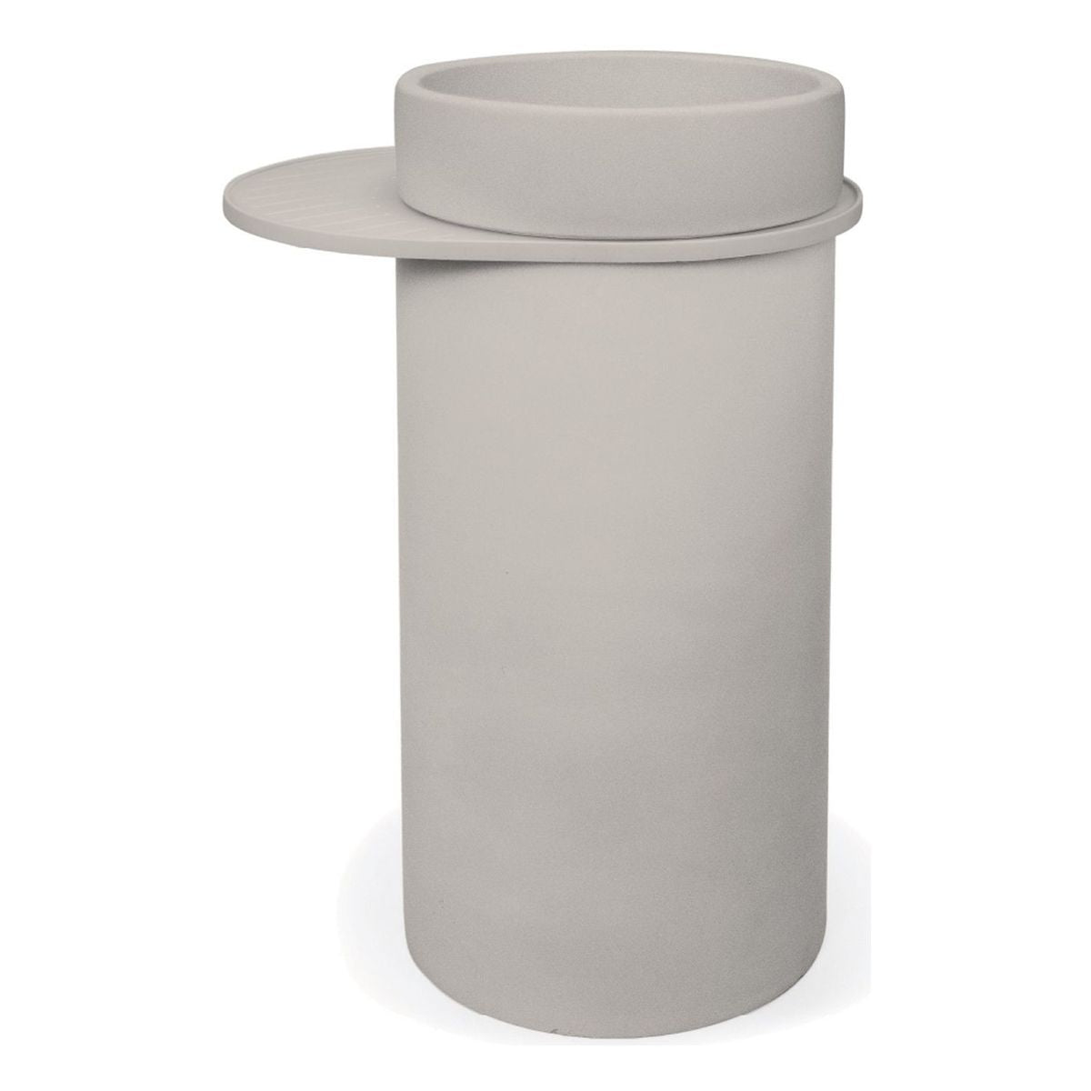 Nood Cylinder With Tray Bowl Basin in Mushroom
