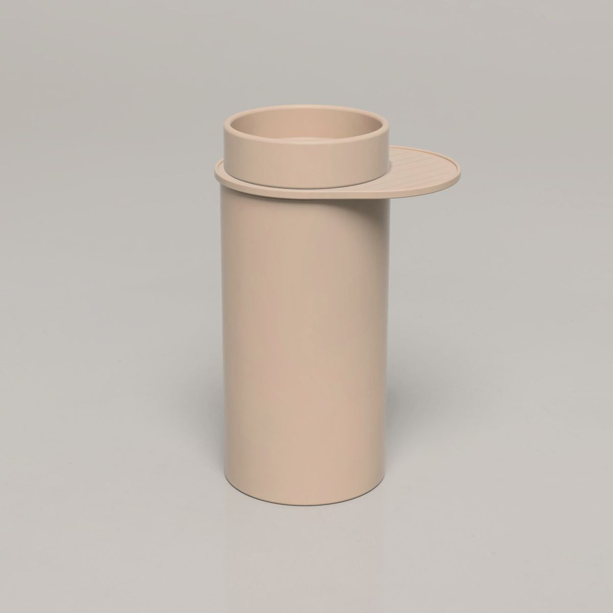 Nood Cylinder With Tray Bowl Basin in Mushroom