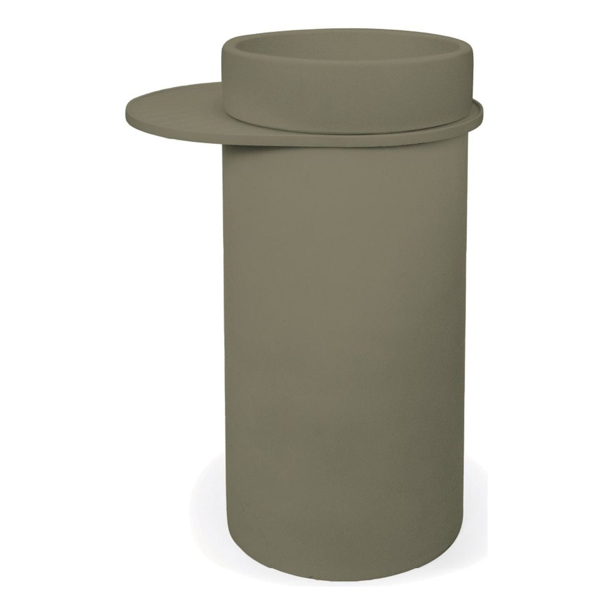 Nood Cylinder With Tray Bowl Basin in Olive