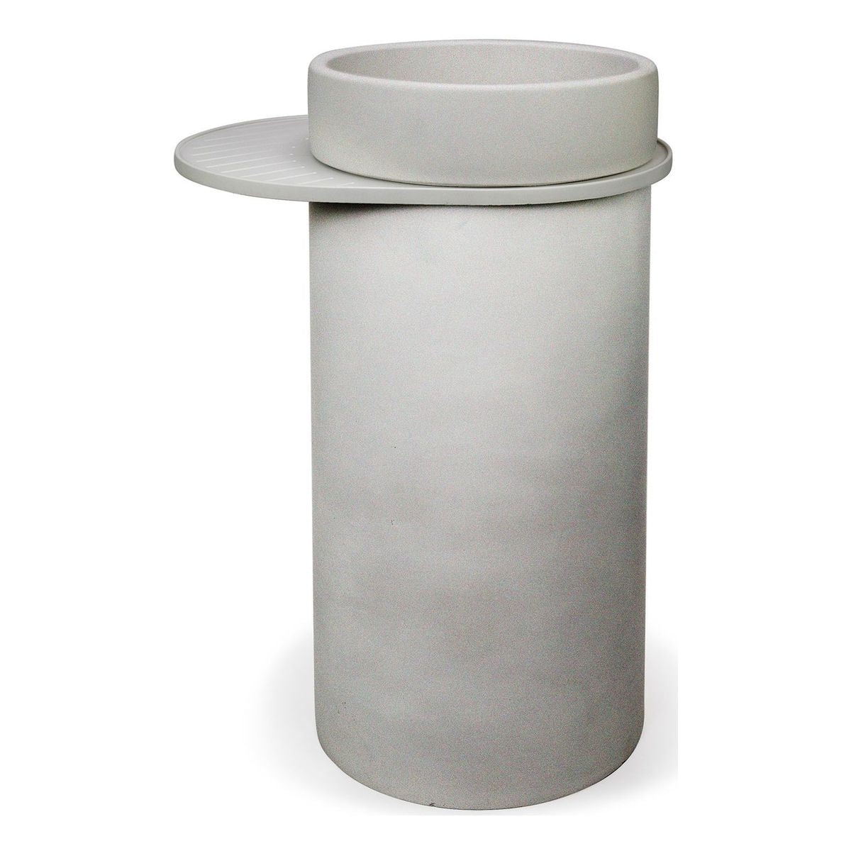 Nood Cylinder With Tray Bowl Basin in Sky Grey