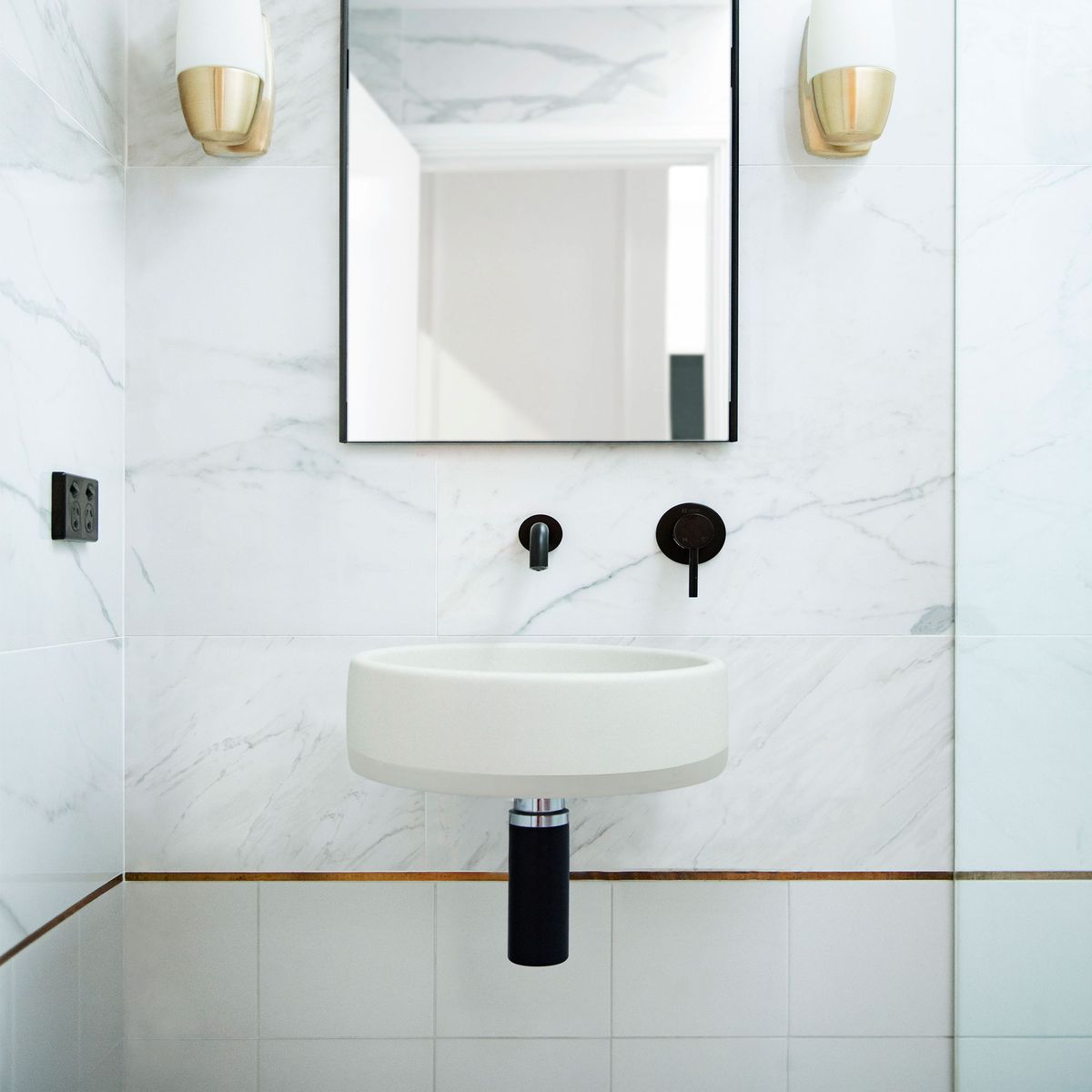 Nood Wall Mount Bowl Basin Two Tone in Ivory