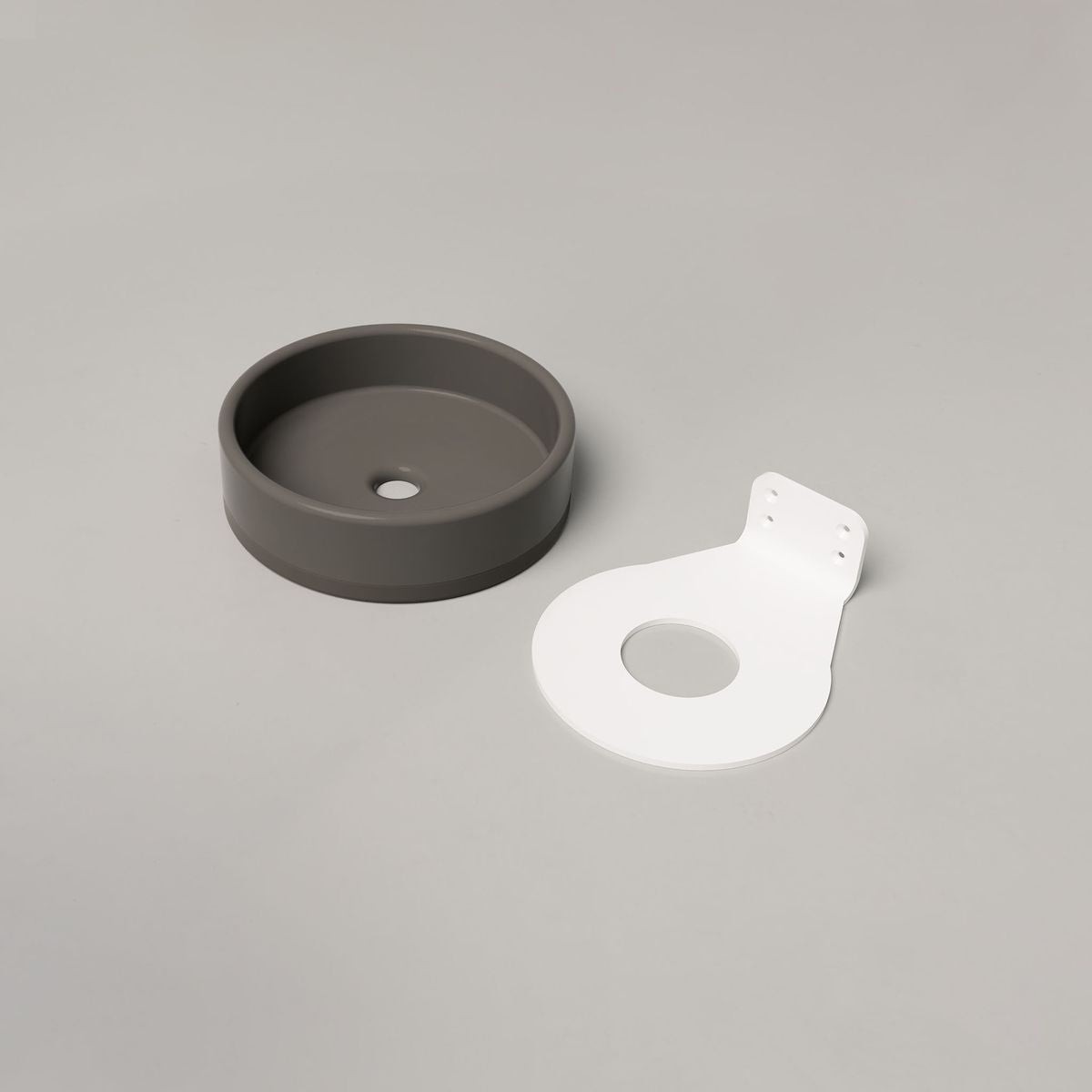 Nood Wall Mount Bowl Basin Two Tone in Mid Tone Grey