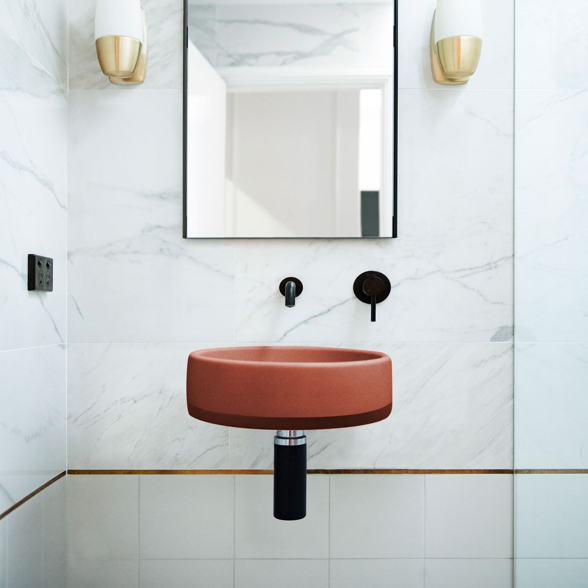 Nood Wall Mount Bowl Basin Two Tone in Musk