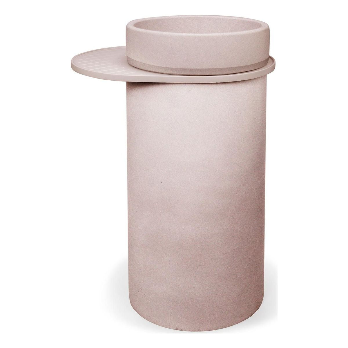 Nood Cylinder With Tray Bowl Two Tone Basin in Blush Pink