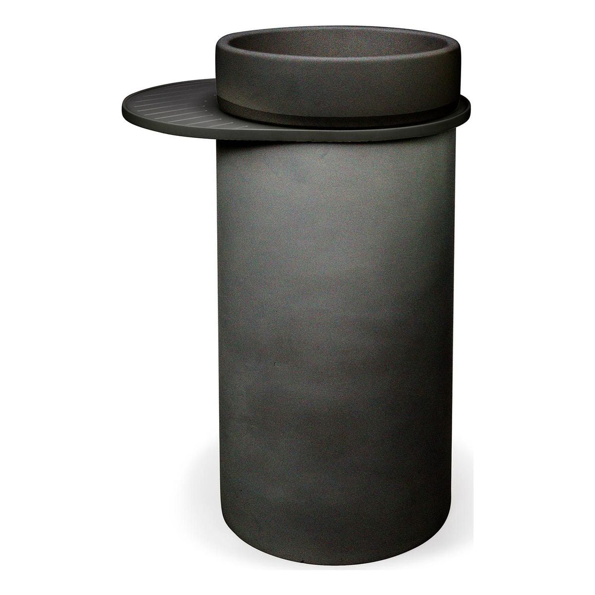 Nood Cylinder With Tray Bowl Two Tone Basin in Charcoal