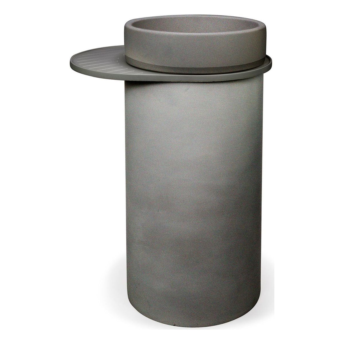 Nood Cylinder Bowl Two Tone Basin in Mid Tone Grey