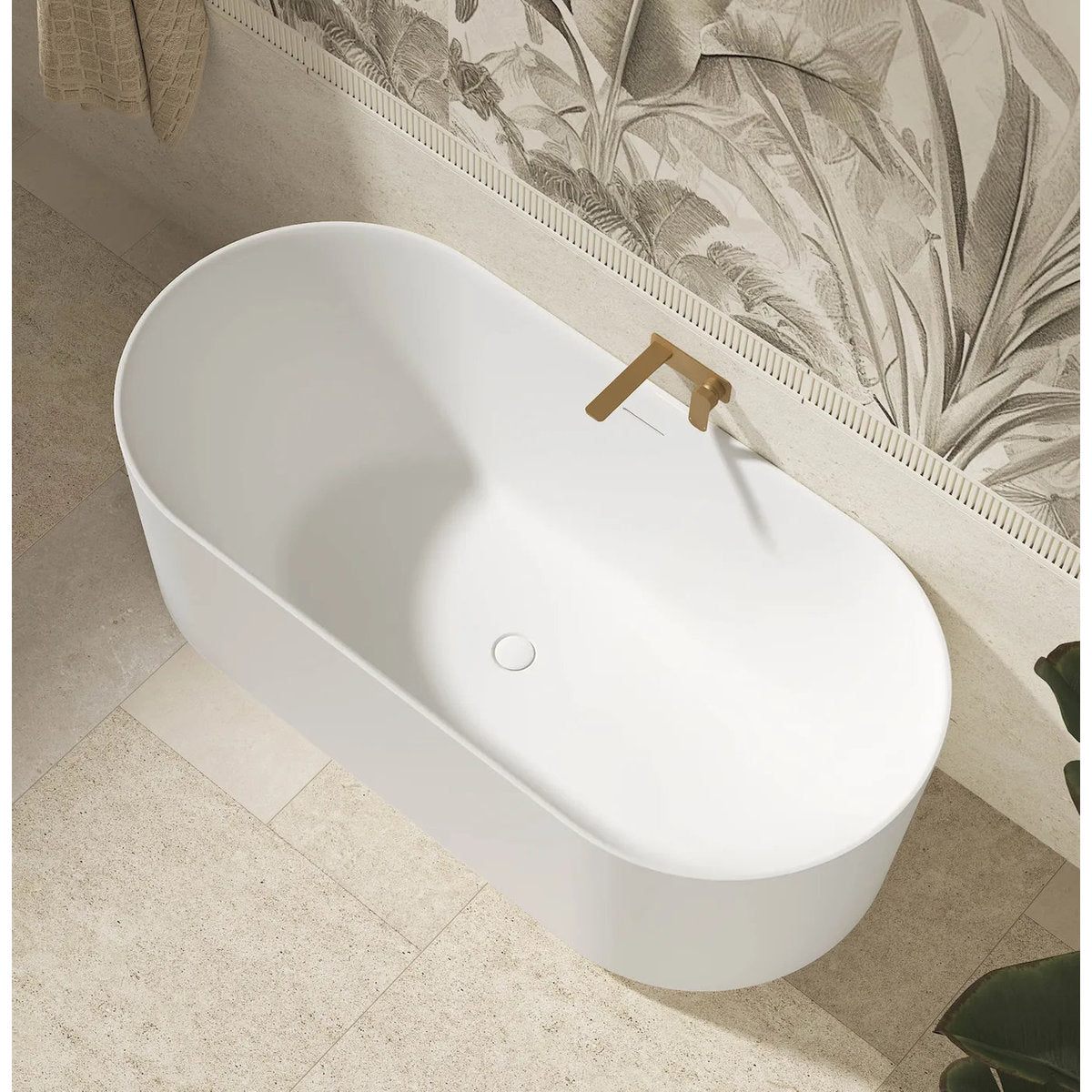 Otti Attica Celine 1500 Matte White Bath with Overflow
