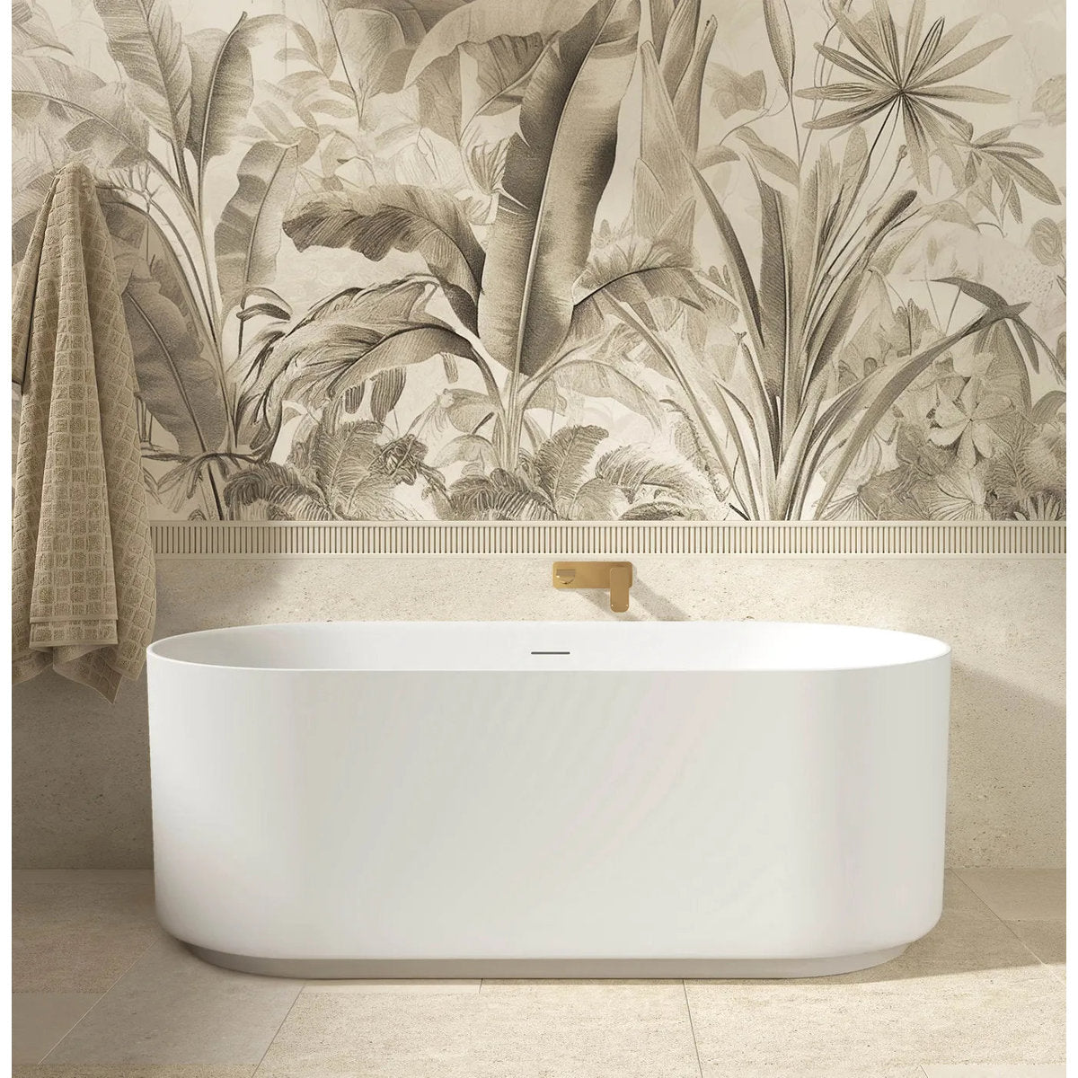 Otti Attica Celine 1500 Matte White Bath with Overflow