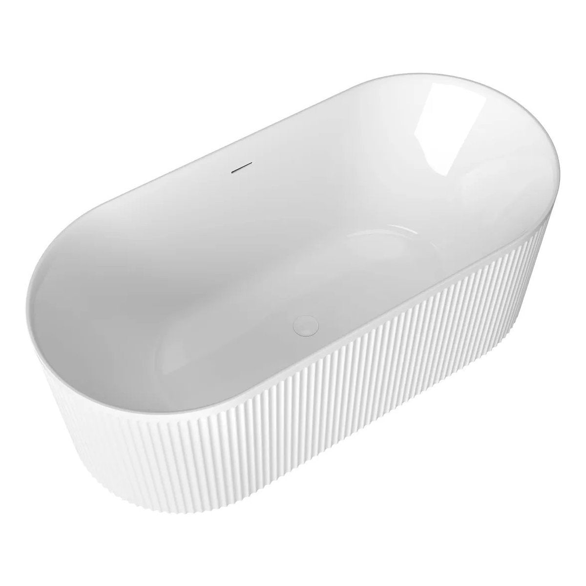 Otti Attica Havana 1500 Gloss White Fluted Bath with Overflow