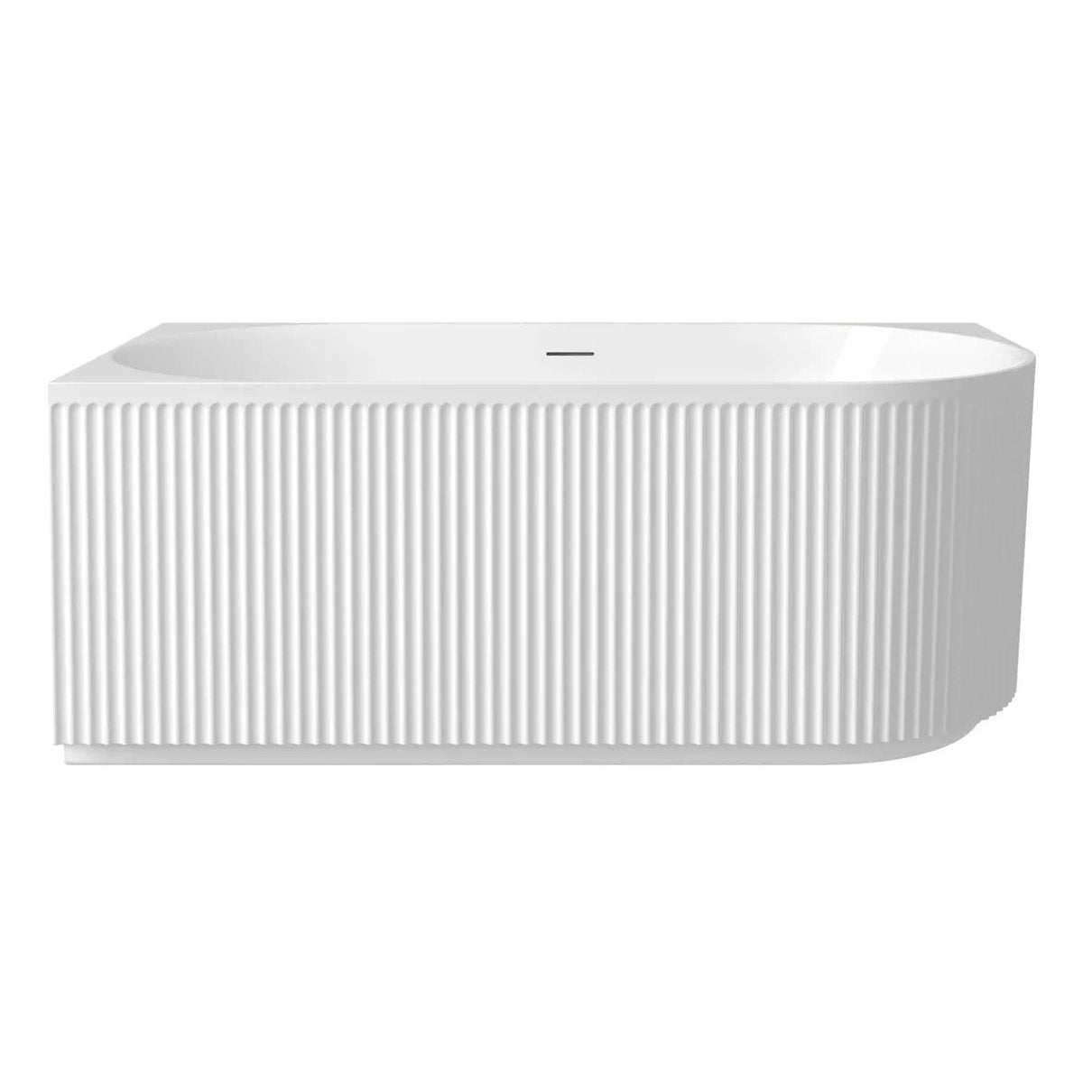 Otti Attica Havana Left Corner 1500 Gloss White Fluted Bath with Overflow