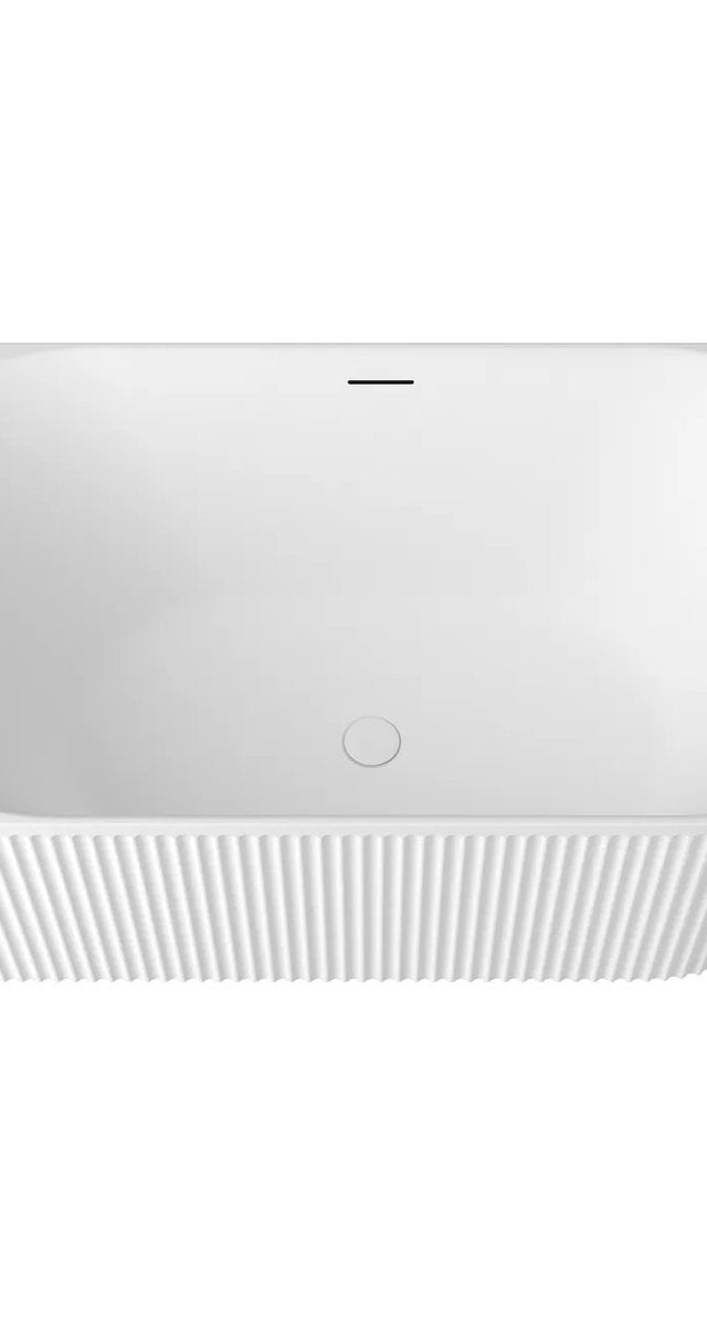 Otti Attica Havana Left Corner 1500 Matte White Fluted Bath with Overflow