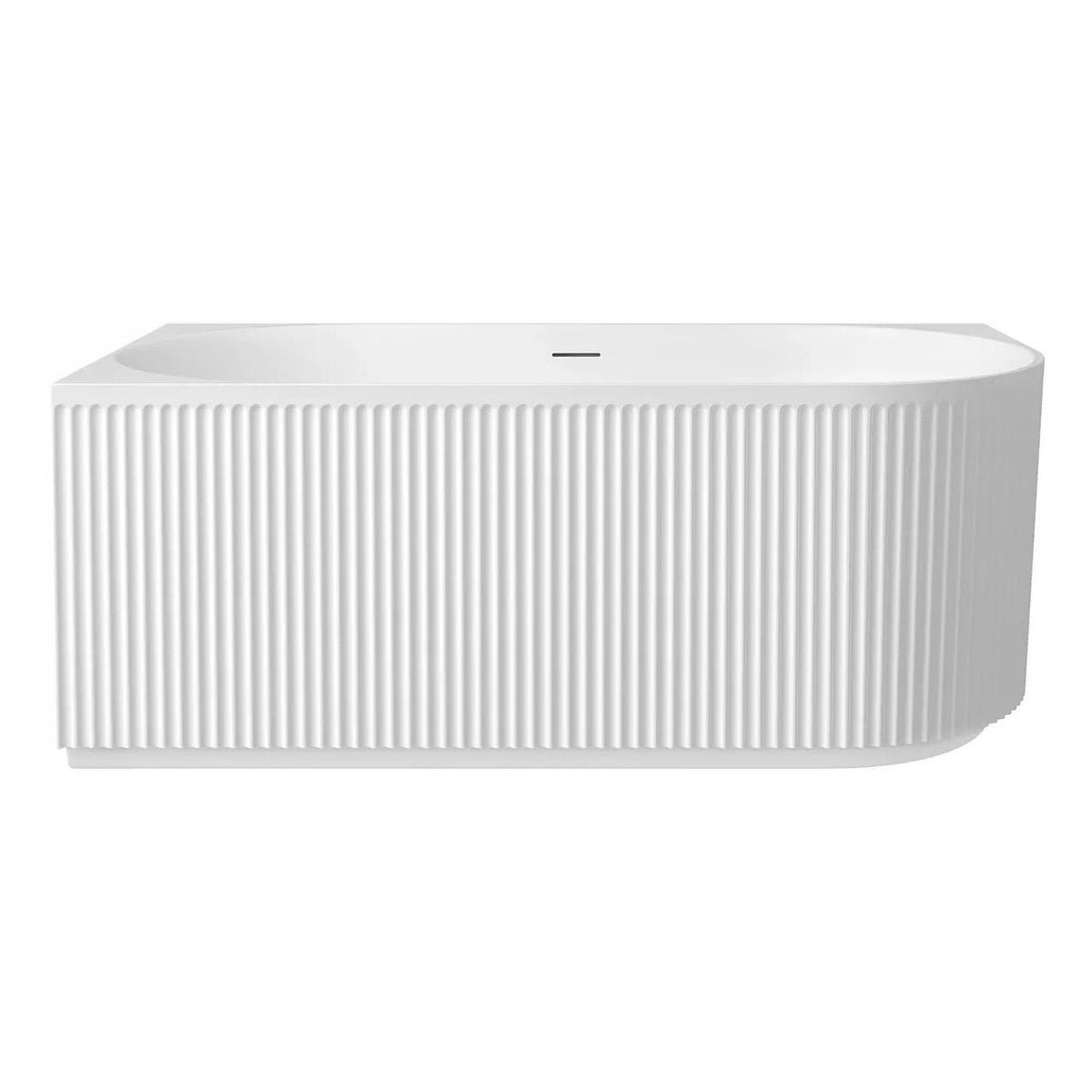 Otti Attica Havana Left Corner 1500 Matte White Fluted Bath with Overflow