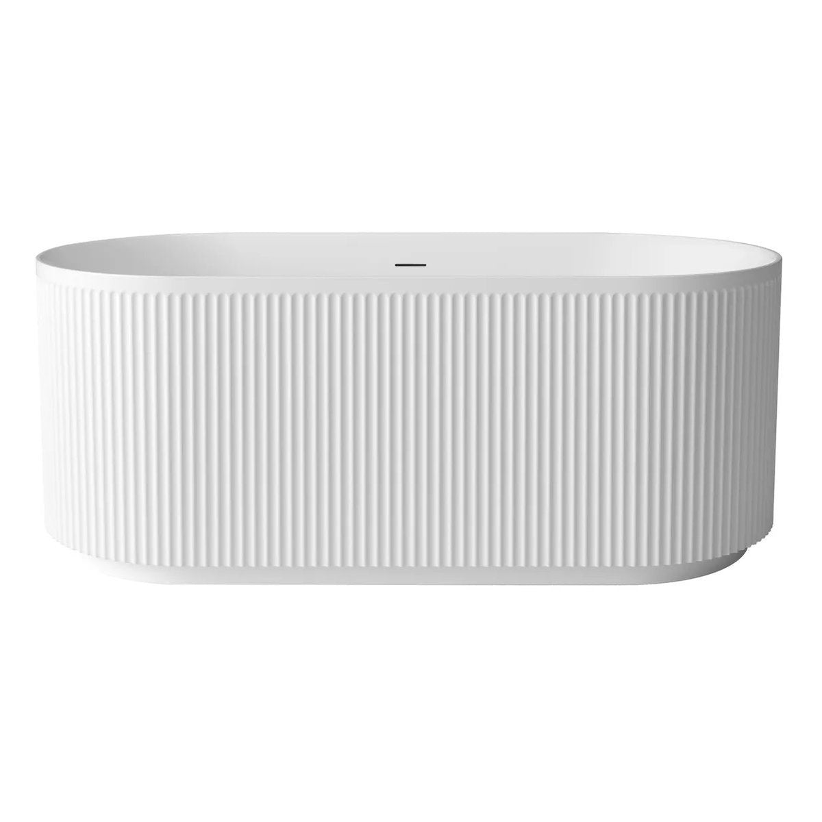 Otti Attica Havana 1500 Matte White Fluted Bath with Overflow