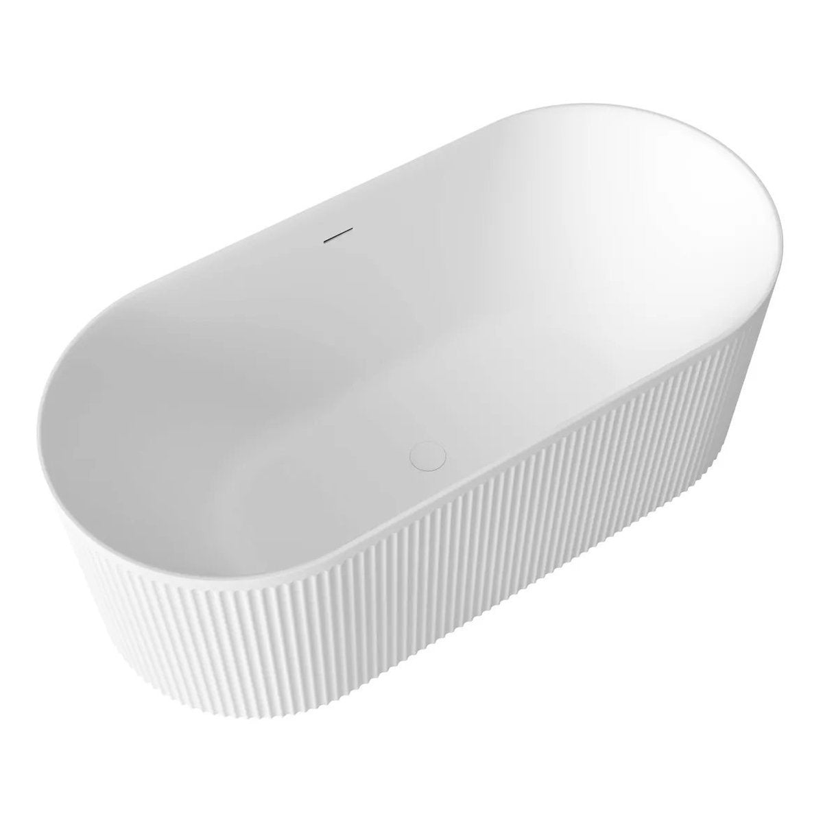 Otti Attica Havana 1500 Matte White Fluted Bath with Overflow