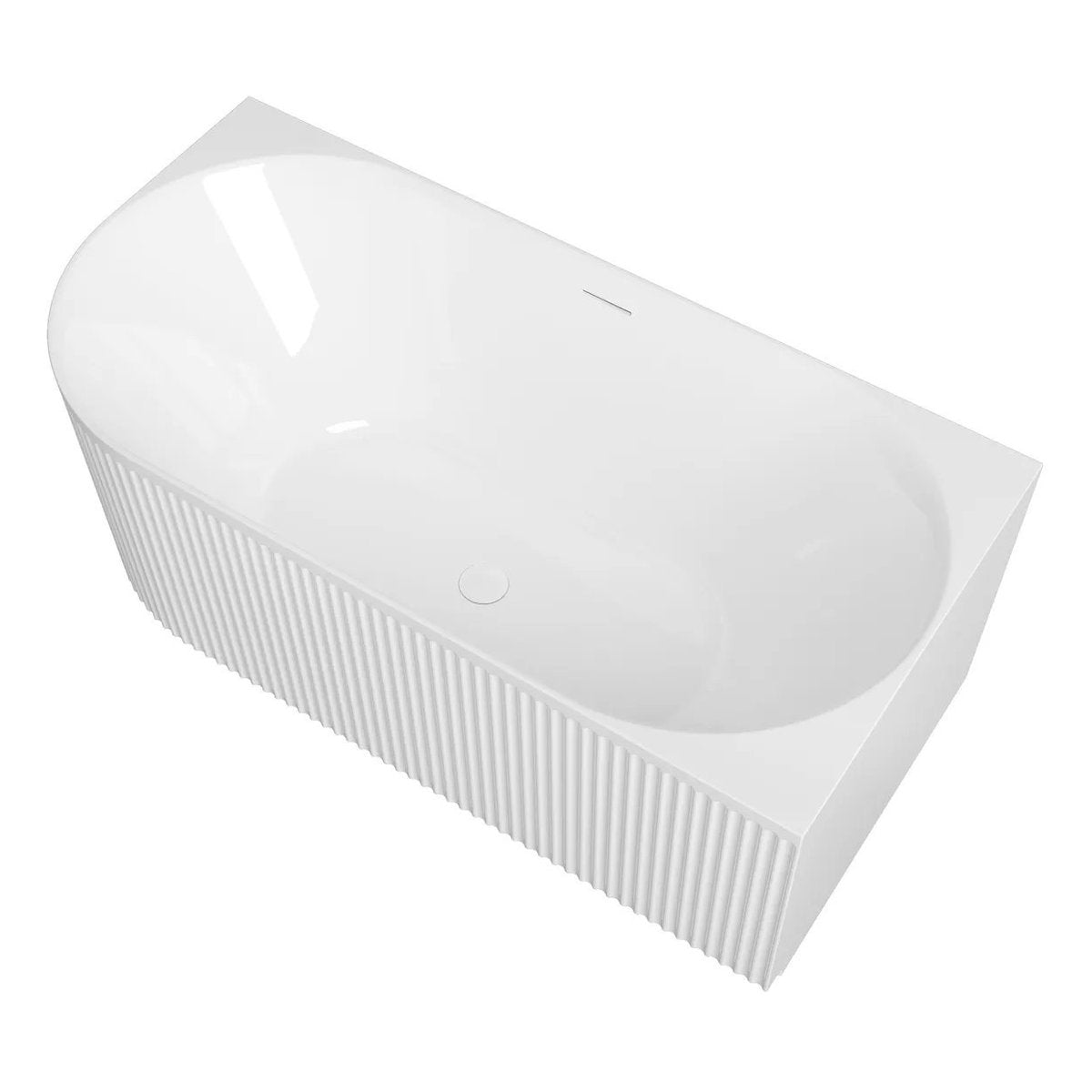 Otti Attica Havana Right Corner 1500 Gloss White Fluted Bath with Overflow