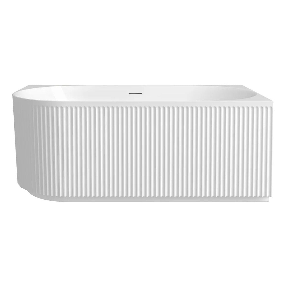 Otti Attica Havana Right Corner 1500 Gloss White Fluted Bath with Overflow