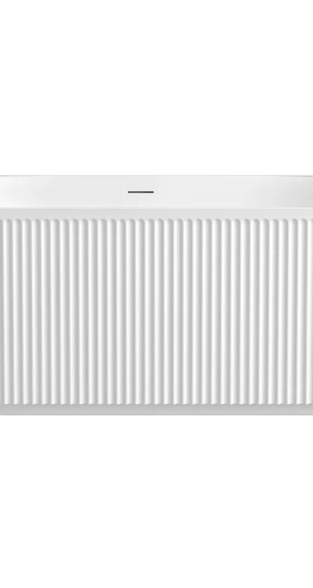 Otti Attica Havana Right Corner 1500 Gloss White Fluted Bath with Overflow