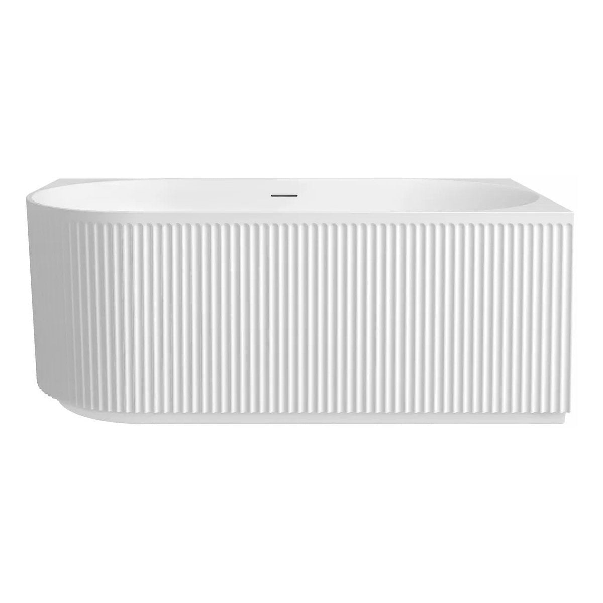 Otti Attica Havana Right Corner 1500 Matte White Fluted Bath with Overflow