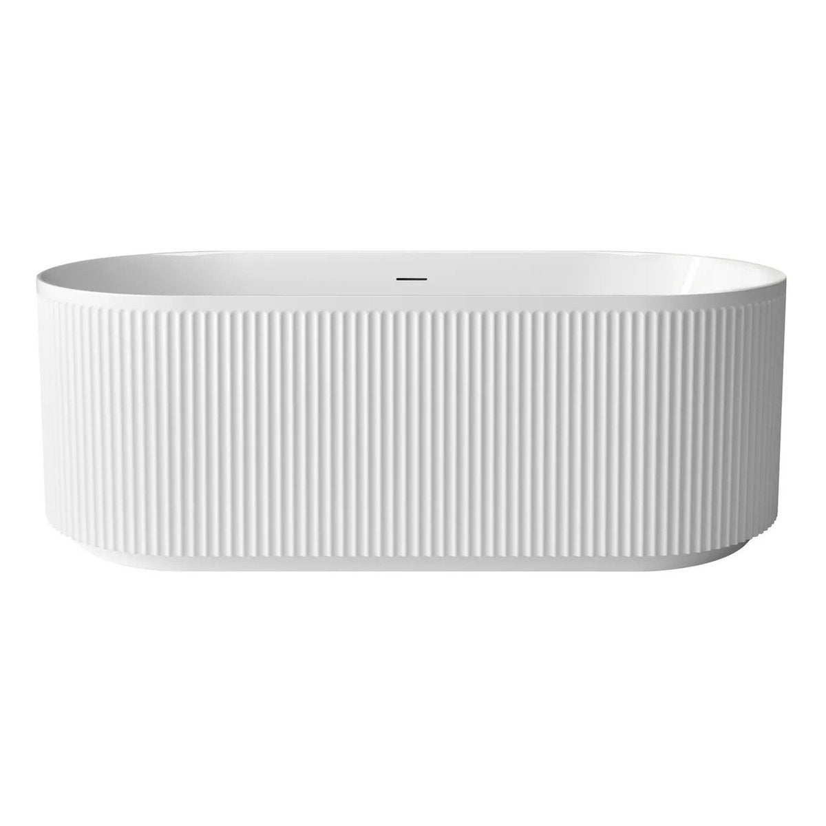 Otti Attica Havana 1700 Gloss White Fluted Bath with Overflow
