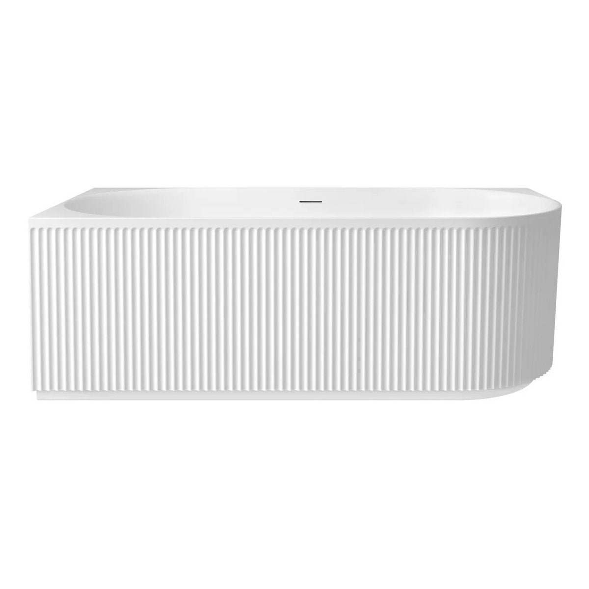 Otti Attica Havana Left Corner 1700 Matte White Fluted Bath with Overflow