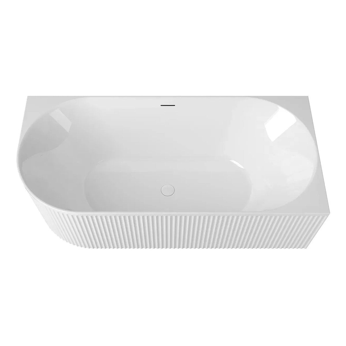 Otti Attica Havana Right Corner 1700 Gloss White Fluted Bath with Overflow