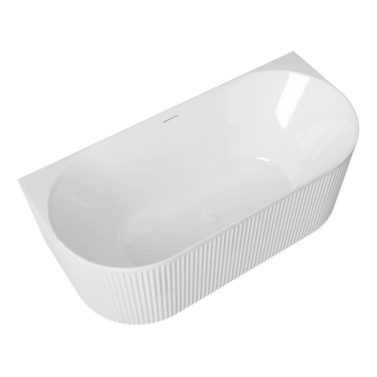 Otti Attica Havana 1500 Gloss White BTW Multi-fit Fluted Bath with Overflow