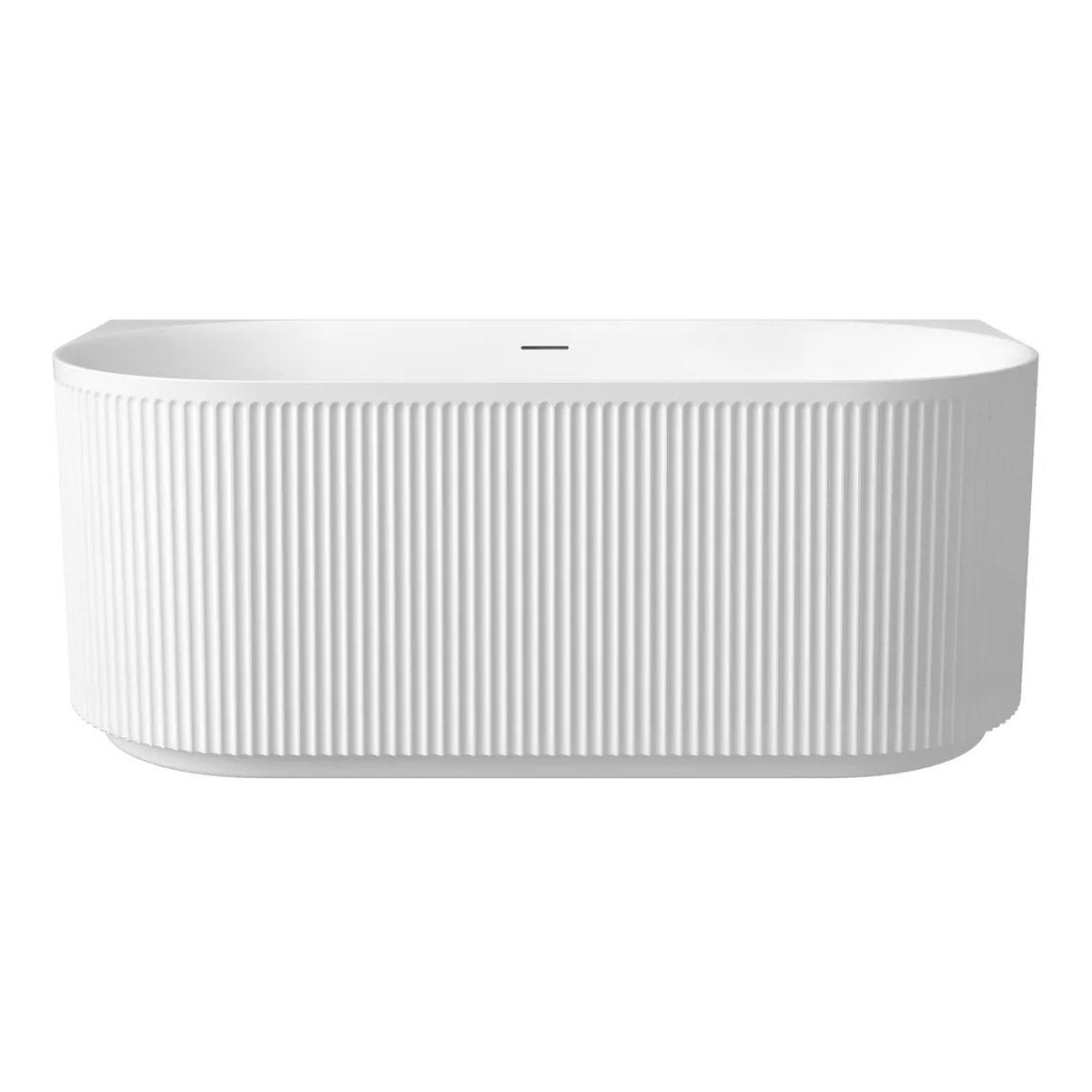 Otti Attica Havana 1500 Matte White BTW Multi-fit Fluted Bath with Overflow