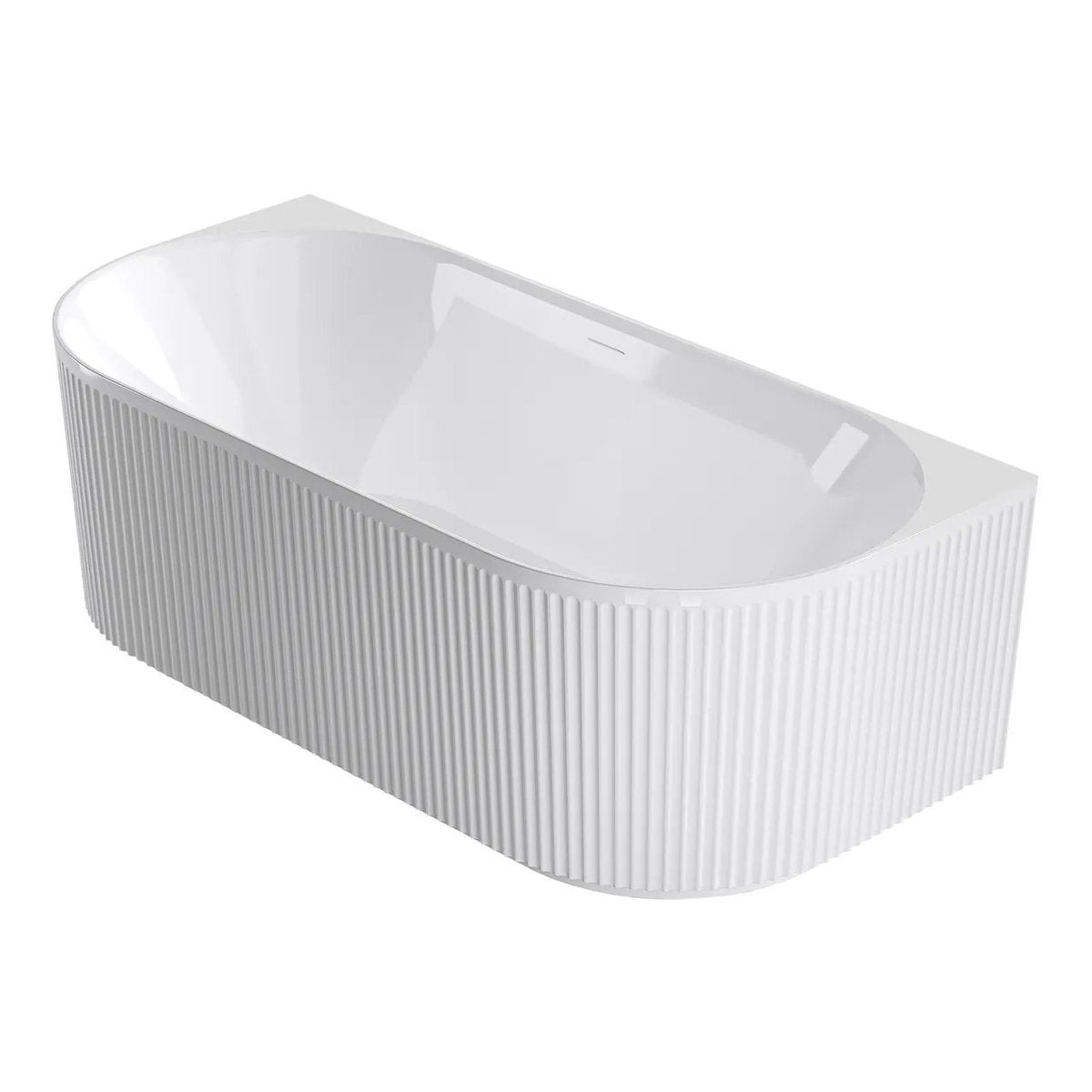 Otti Attica Havana 1700 Gloss White BTW Multi-fit Fluted Bath with Overflow