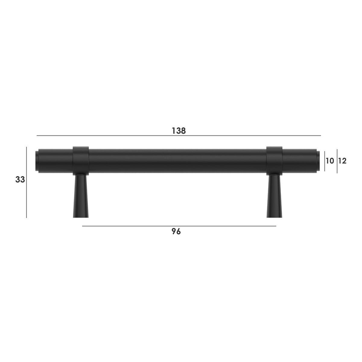 Otti Astor - 138mm Matte Black Handle (Premium Solid Brass Construction)