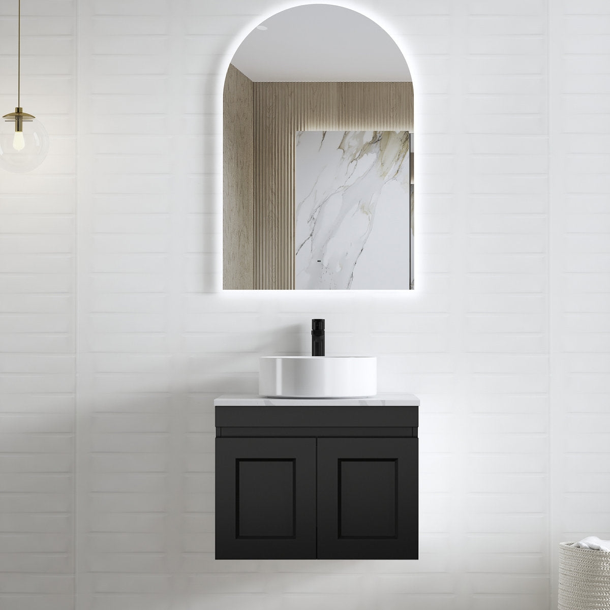 Otti Hampton Mark II 600mm Satin Black Wall Hung Cabinet
