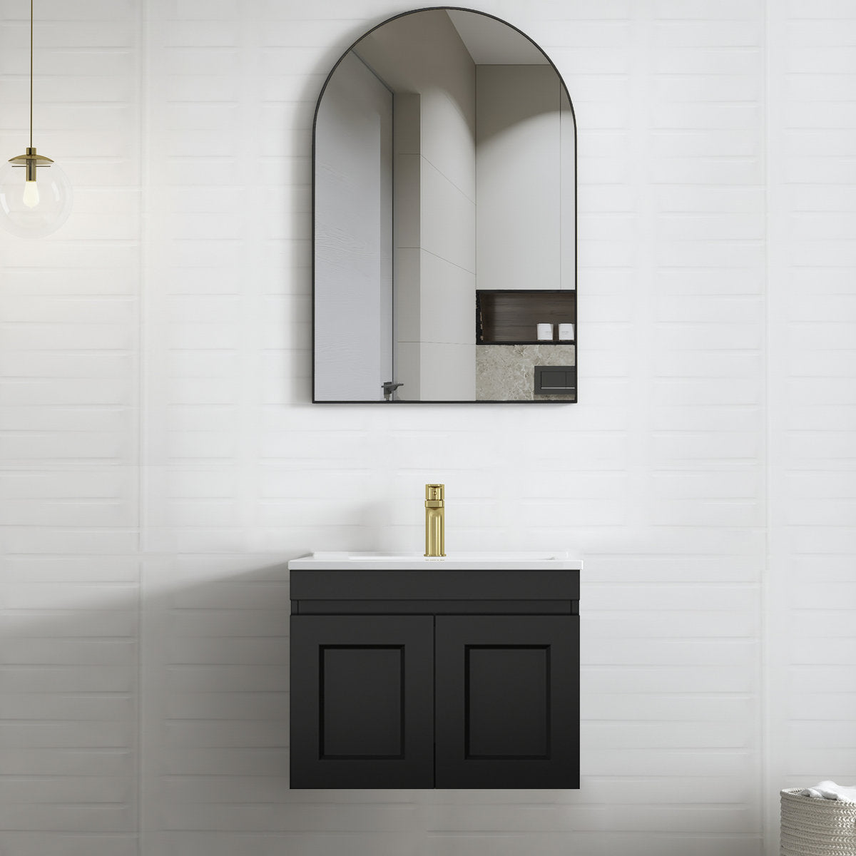 Otti Hampton Mark II 600mm Satin Black Wall Hung Cabinet