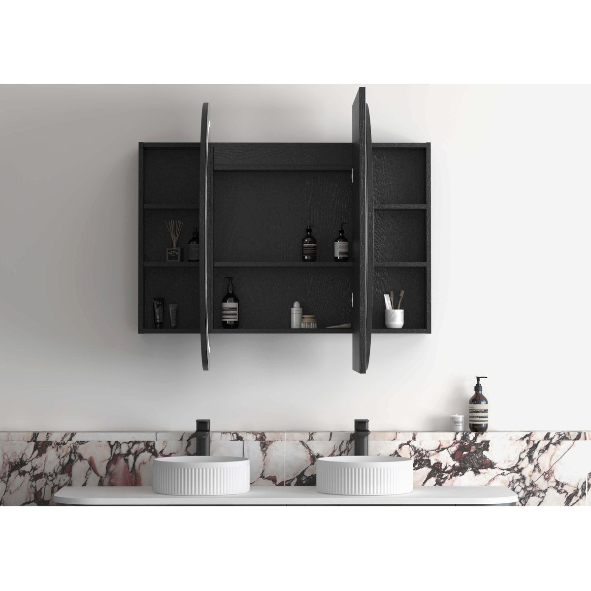 Otti LED Bondi 1500x900 Black Oak Shaving Cabinet