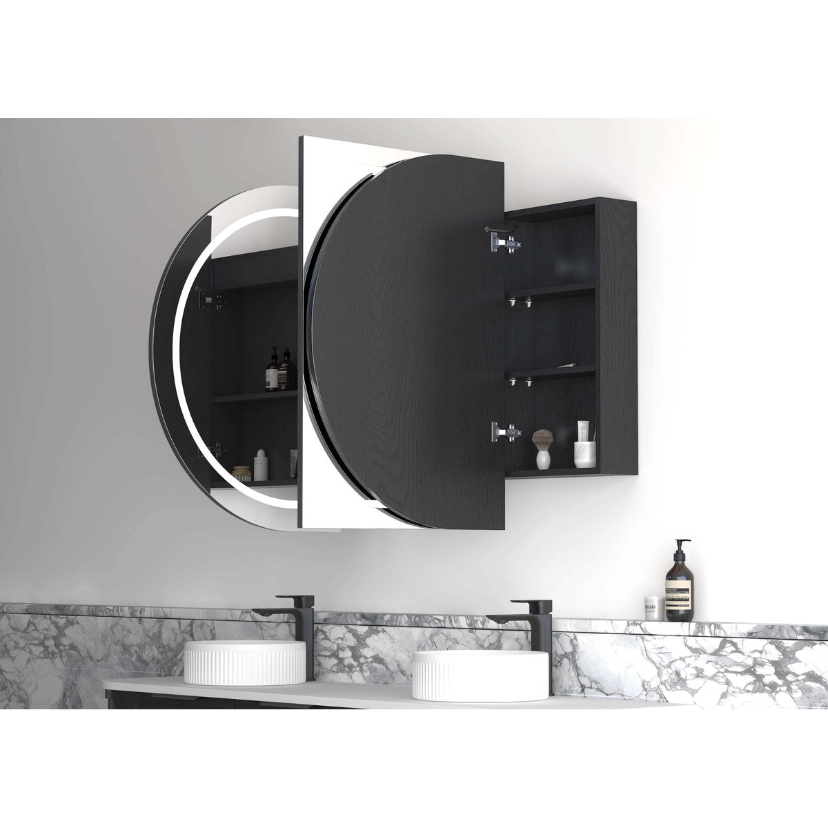 Otti LED Bondi 1800x900 Black Oak Shaving Cabinet