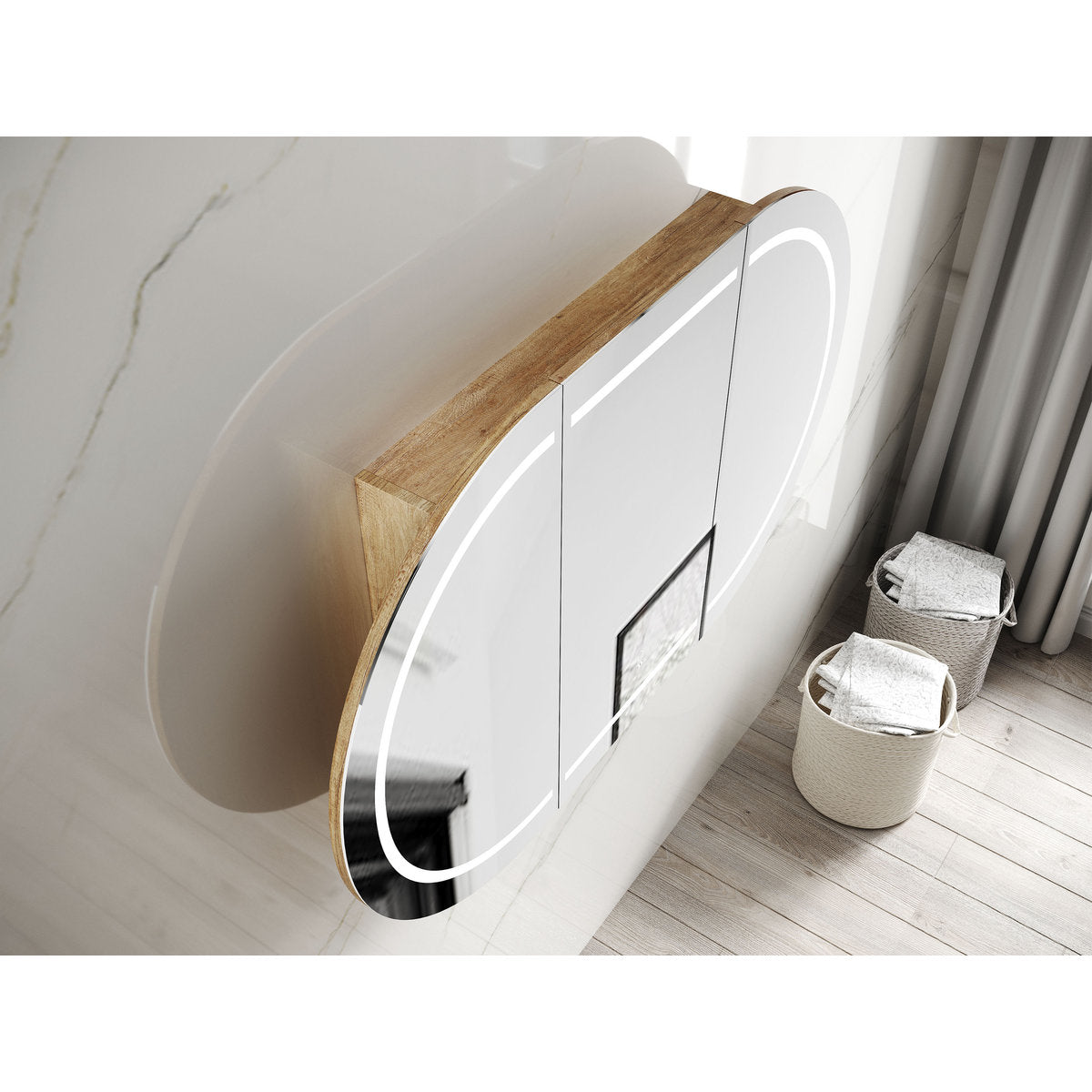 Otti LED Bondi 1800x900 Natural Oak Shaving Cabinet