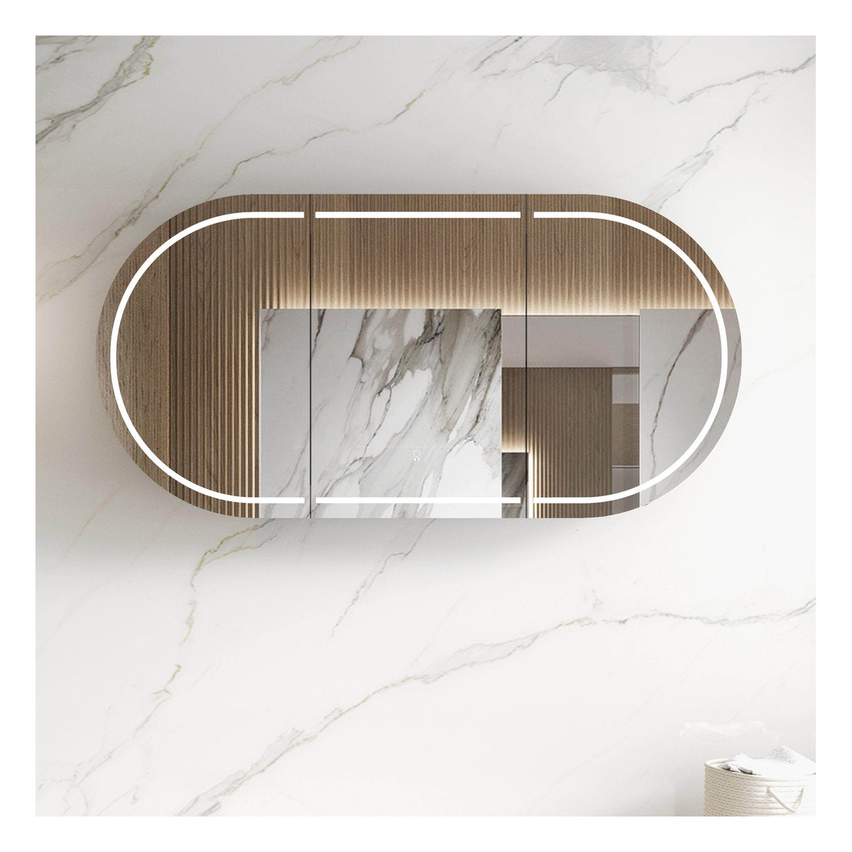 Otti LED Bondi 1800x900 Natural Oak Shaving Cabinet