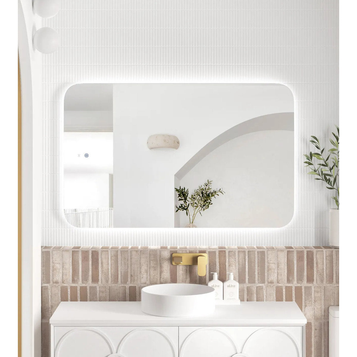 Otti LED Newport 1200(W)x750(H) Frameless Back Lit Tuffi Mirror