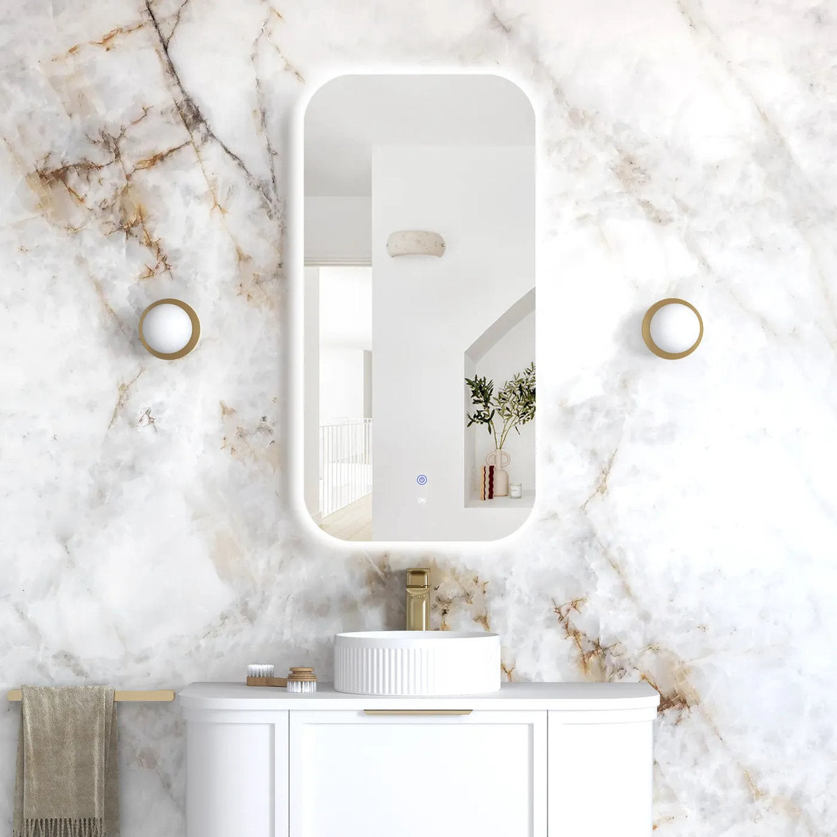 Otti LED Newport 900(H)x450(W) Frameless Back Lit Tuffi Mirror Soft Square
