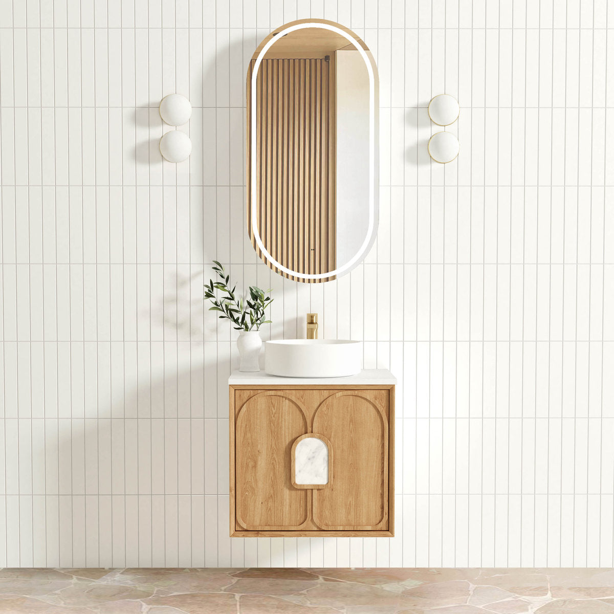 Otti Laguna 600mm Natural American Oak Wall Hung Cabinet