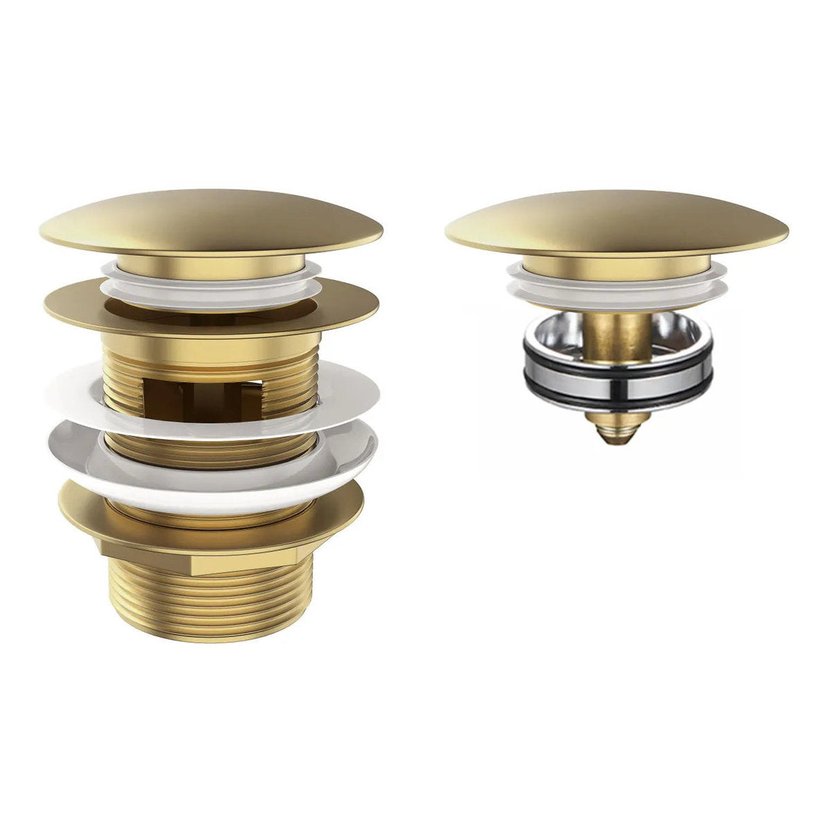 Otti Mushroom Bath Pull Out Popup Waste Overflow Argent Gold