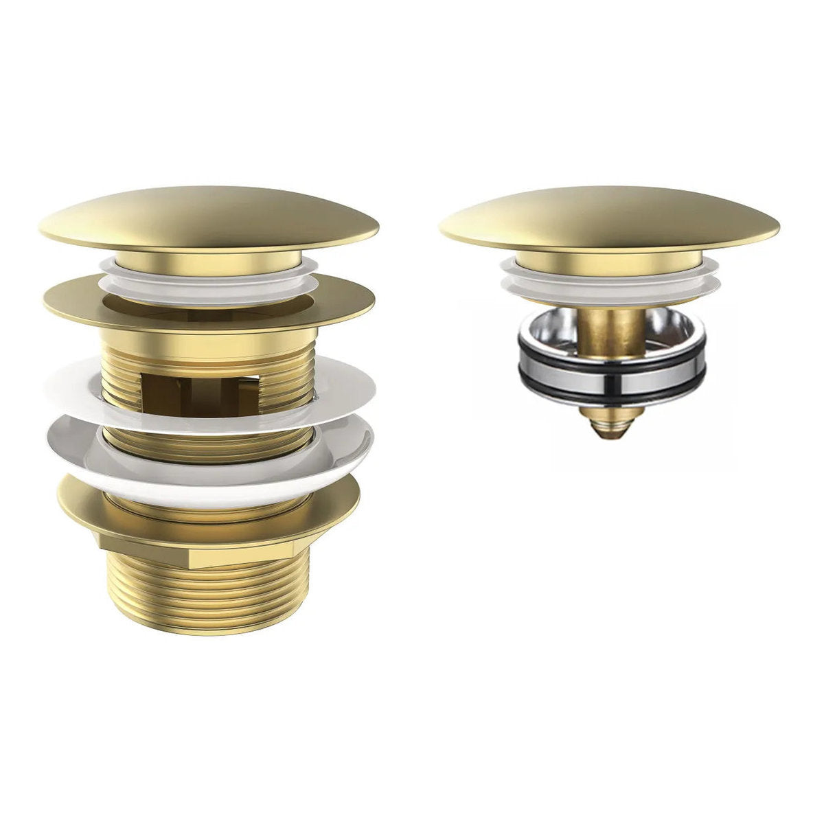 Otti Mushroom Bath Pull Out Popup Waste Overflow Brushed Gold