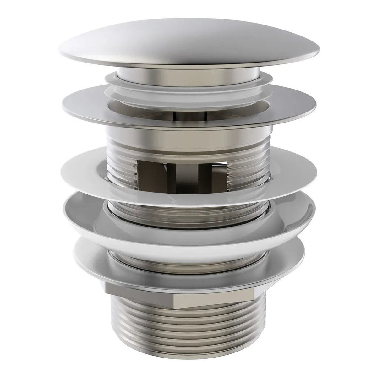 Otti Mushroom Bath Pull Out Popup Waste Overflow Brushed Nickel