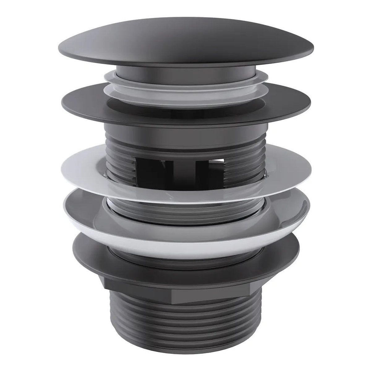 Otti Mushroom Bath Pull Out Popup Waste Overflow Gun Metal