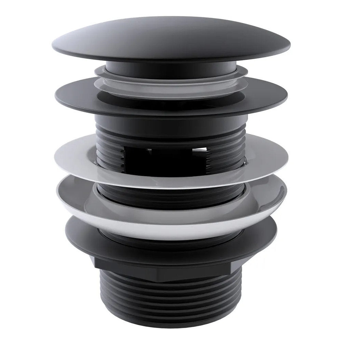 Otti Mushroom Bath Pull Out Popup Waste Overflow Matte Black
