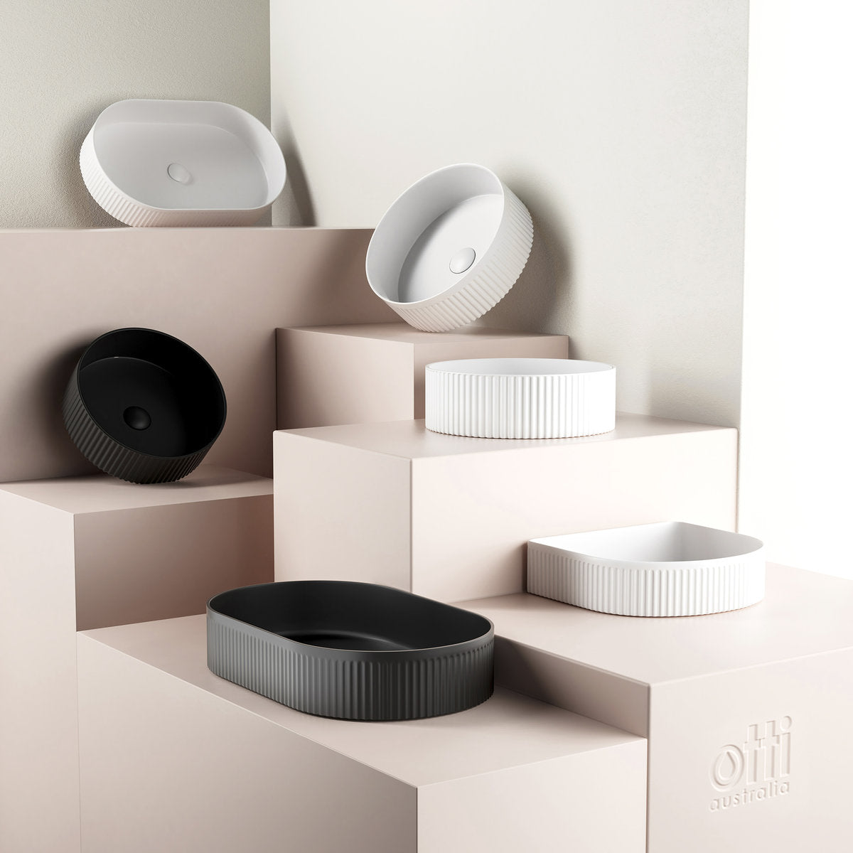 Otti Kensington Oval 580x360x120 Matte Black Basin