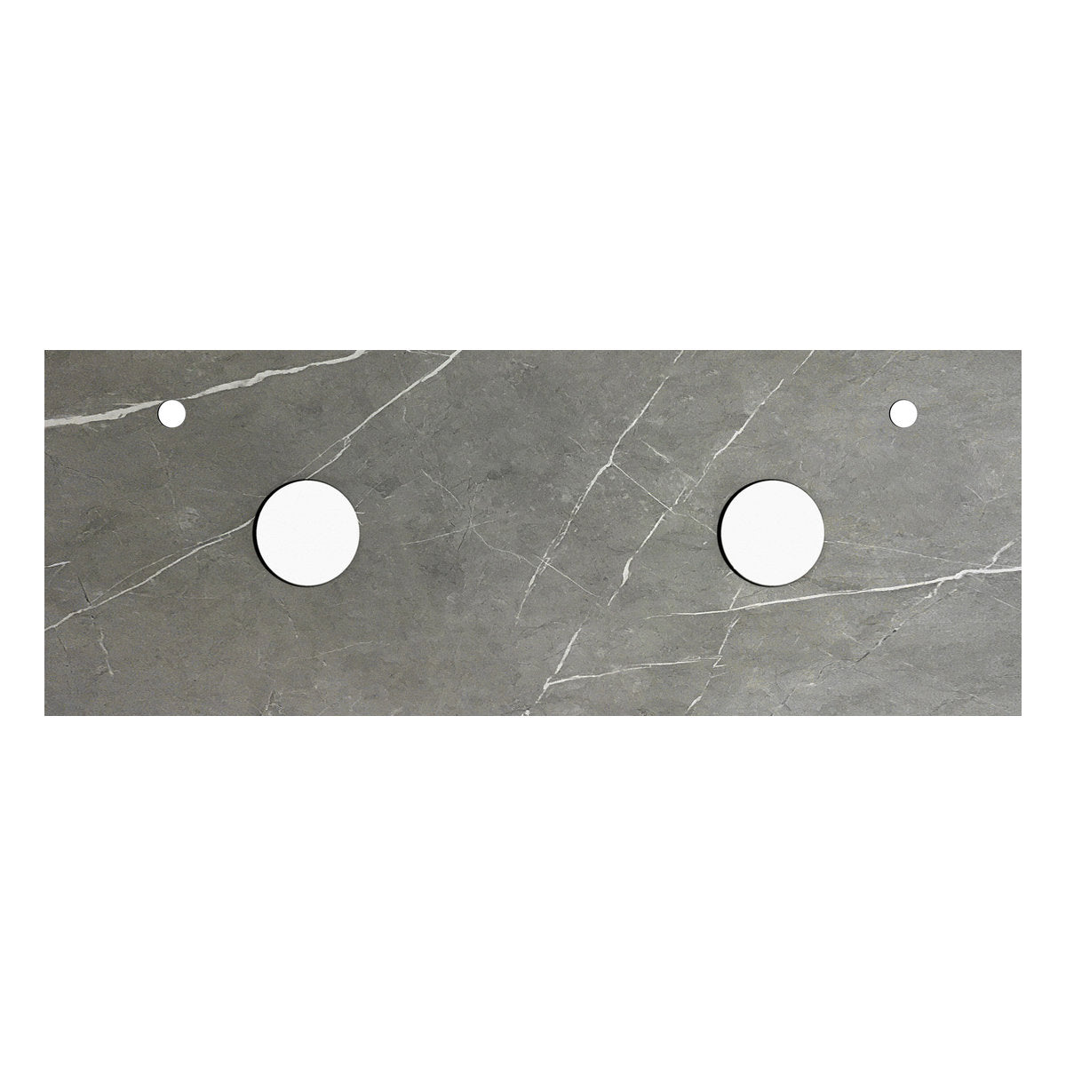 Otti Rock Plate Stone Tops with Waste Holes & Left 10 O'Clock Right 2 O'Clock TapHoles 1500