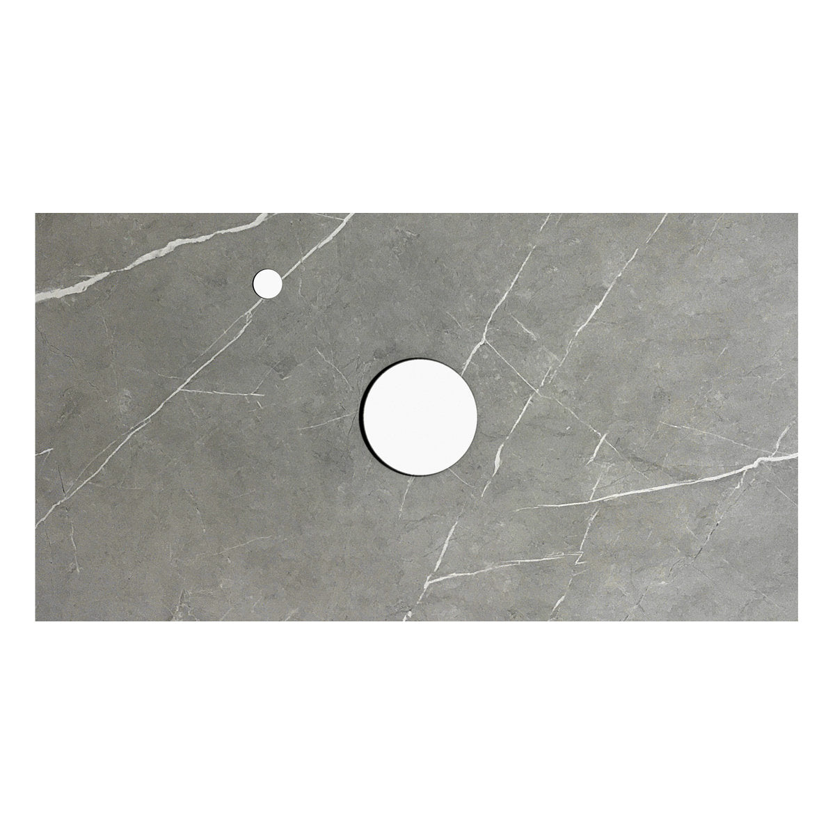 Otti Rock Plate Stone Top with Waste Hole & 10 O'Clock Taphole 750