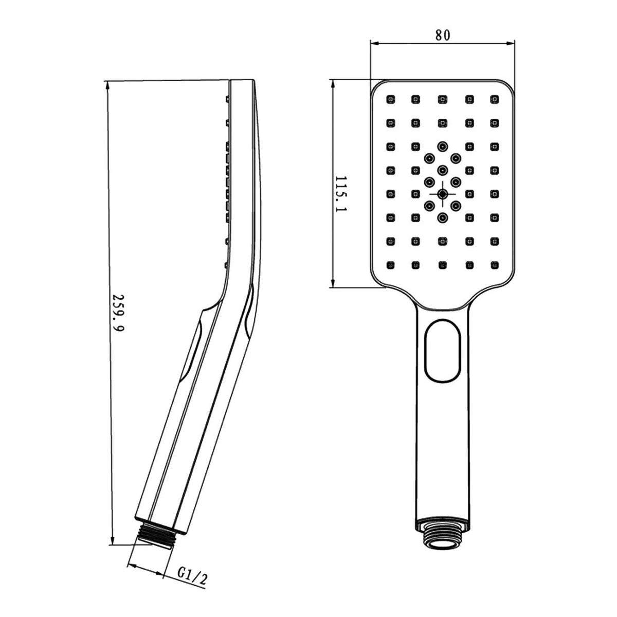 Otti Taran 250mm Argent Gold Twin Shower On Rail Top Inlet Square
