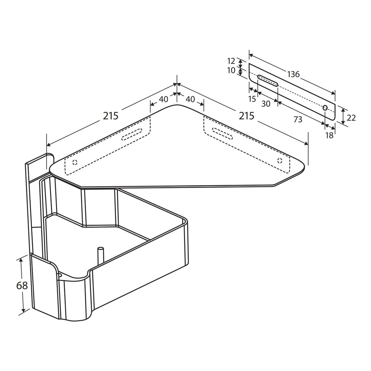 Fienza Hidden Storage Corner Shower Shelf