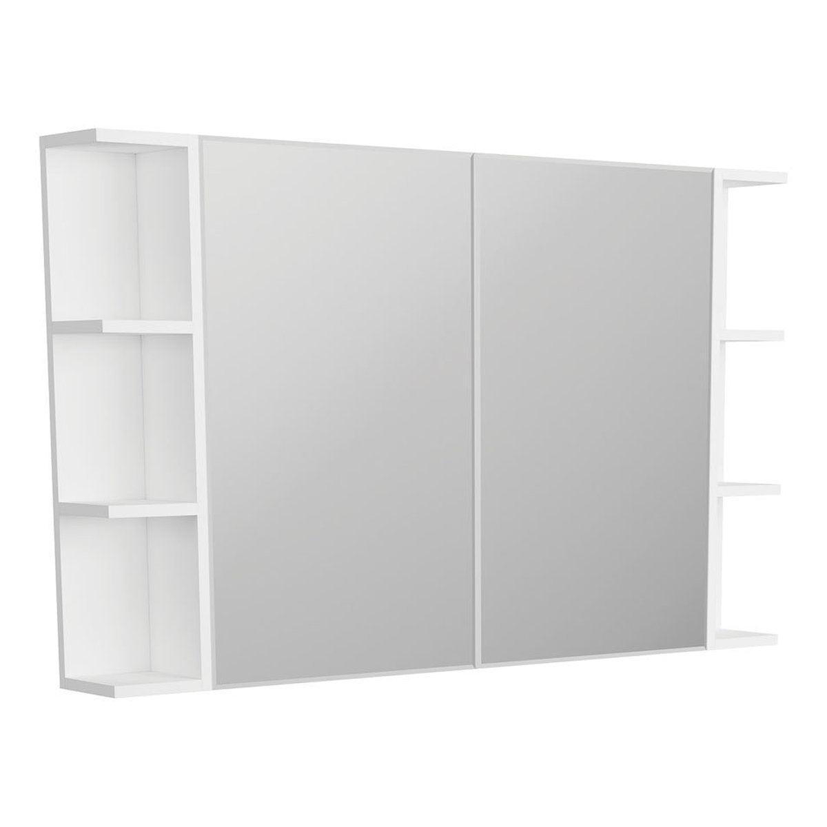 Fienza Bevel Edge 900 Mirror Cabinet, 2 Side Shelves
