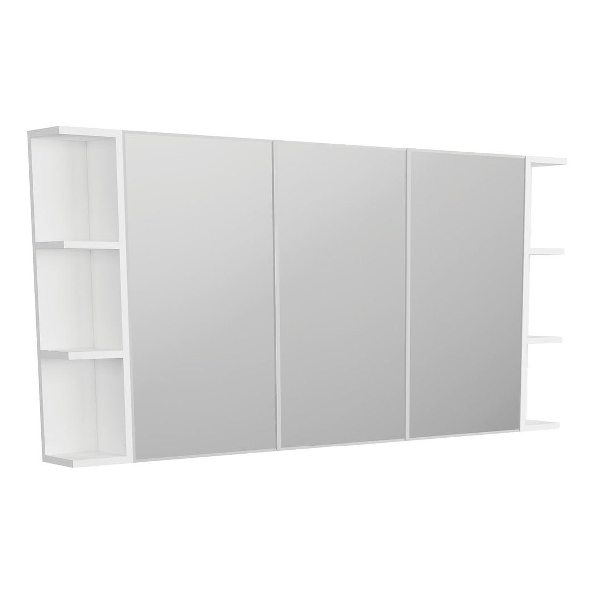 Fienza Bevel Edge 1200 Mirror Cabinet, 2 Side Shelves